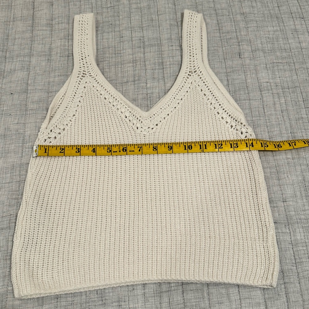 Abercrombie & Fitch Crochet Knit Tank Sz S Cream